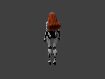 Futuristic Sci-Fi Cyborg Woman 3D model