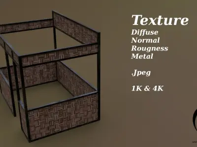 Stall stand 07 R Low-poly 3D model