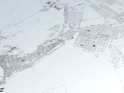 Abu Dhabi Road Network and Streets 3D model