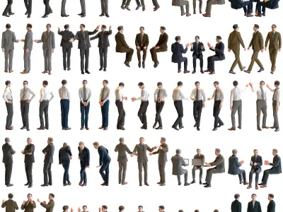 150x Posed Asian People Bundle 3D Model Pack