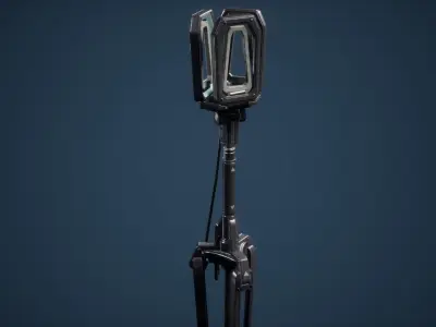 Projector Game Ready tripod with two lights Low-poly 3D model