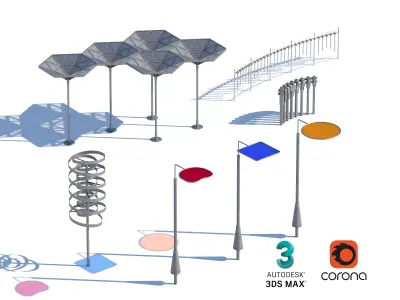 Urban Shade Structures and Sculptural Elements Collection 3D model