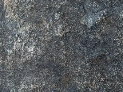 Black Rock Stone Wall Cliff  6k High Resolution Tileable 3D model