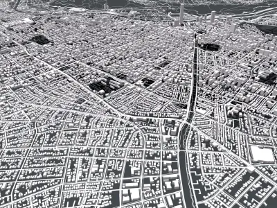 Cityscape  Santiago Chile 3D model