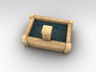 Stone Fountain Low-poly 3D model