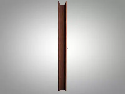 Two-Glass Four-Panel Wooden Interior Door Low-poly 3D model