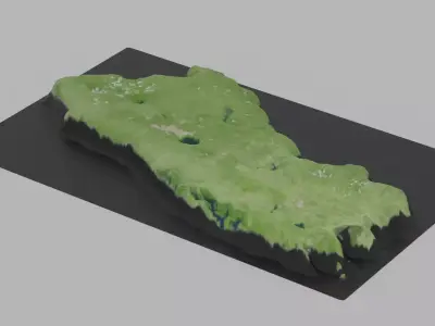 El Salvador Map Country Low-poly 3D model
