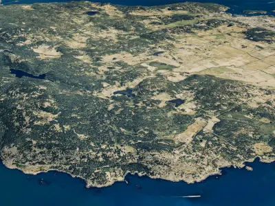 san juan island full 3d model terrain Low-poly 3D model