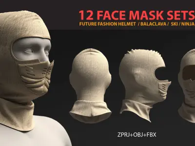 12 FACE MASK PACK - vol01 3D model