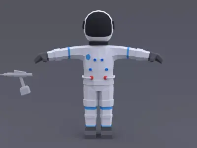 Low Poly Cartoon Astronaut Low-poly 3D model