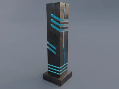 Awesome Floor Lamp Old Rusty Lamp Rgb Led Lamp Free low-poly 3D model