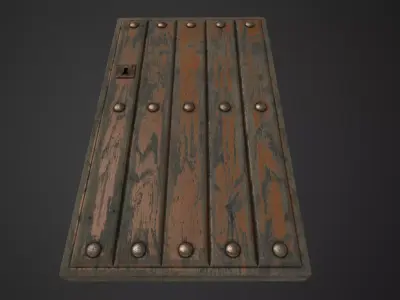Old door Low-poly 3D model get