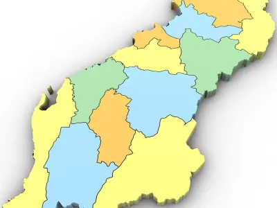 3d Political Map of Albania 3D model