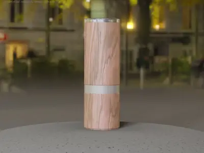 Wood Light-Column 5 - Low-Poly Street-Light Set-9 Low-poly 3D model