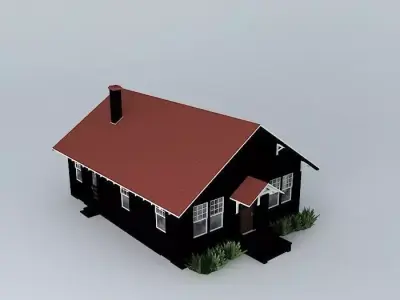 House with roof Free 3D model