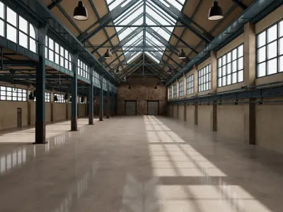 Warehouse Factory Hall 3D model