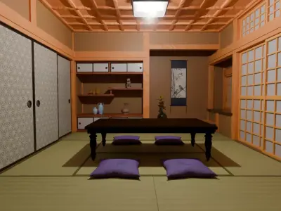 shoin-style Japanese-style room 3D model