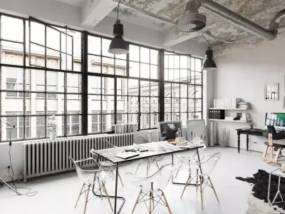  Workplace Interior Cinema4D and Corona Renderer 3D model