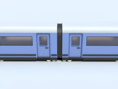 Electric locomotive Train Cartoon Low-poly 3D model