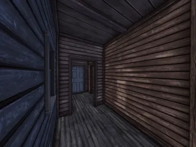 Boston House 04 - Enterable Low-poly 3D model