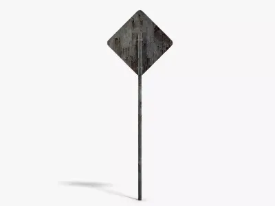 Damaged Traffic Jam Sign 3D model