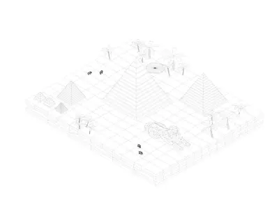 Low Poly Egipt Piramids Landmark Low-poly 3D model