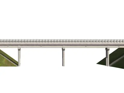 Road bridge one lane 01 3D model