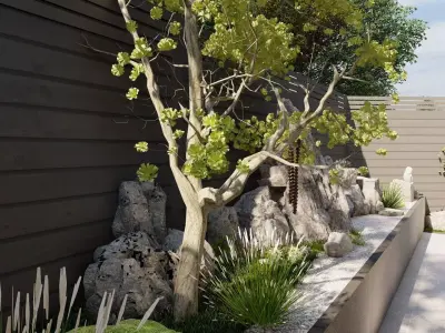 Garden Landscape 3D Model - SketchUp and Lumion Scene-PLAN 3D model