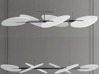 BOTANICA pendant light with leaves hanging from ceiling 3D model