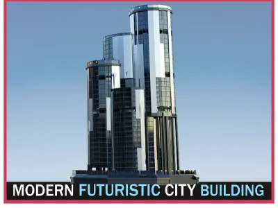 Futuristic Future Modern City Building Skyscraper 24 3D model