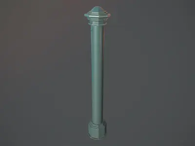 Barrier Bollard pack 3 Green v1 Low-poly 3D model