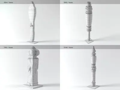 Wooden Sculptures Free 3D model