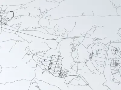 Kaesong Industrial Park Road Network Streets and Buildings 3D model