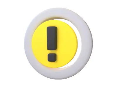 Battery Circle with Exclamation Mark Symbol v1 001 Low-poly 3D model