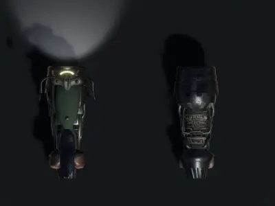 Cyberpunk Motorbike Low-poly 3D model