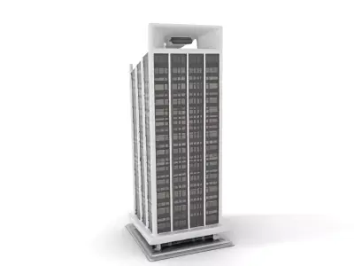 Modern Glass Building model pack Low-poly 3D model