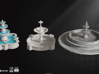 15 Old Fountain Vol1 Low-poly 3D model