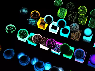 Neon Sci-Fi Material Geometry Pack  Texture