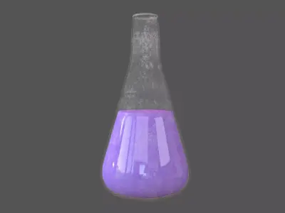 Laboratory Bottle v2 002 Low-poly 3D model