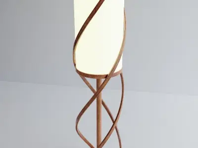 Wooden Spiral Lamp  model 1 Low-poly 3D model