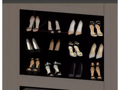 Shoes in a row 3D model