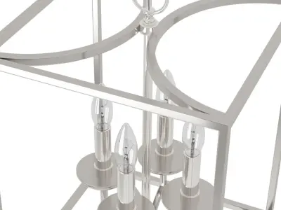  Light Lantern Square Chandelier 3D model