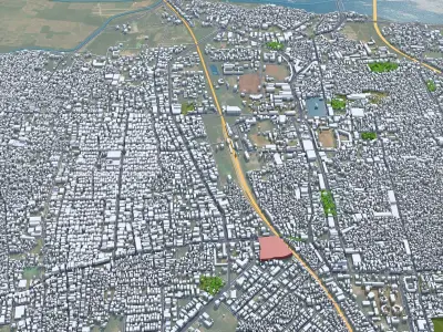 Tiruchirappalli Tamil Nadu 15km AI Low-poly 3D model