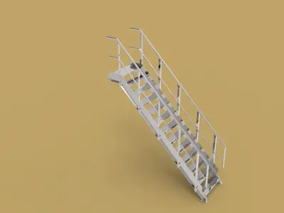 Industrial Steel Staircase Free 3D model