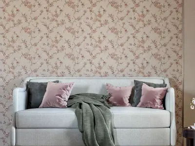 Vintage Linen Floral Wallpaper Texture Texture