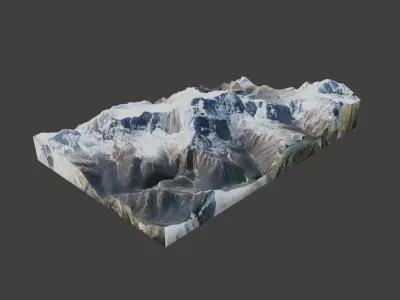Annapurna II Mountain Low-poly 3D model