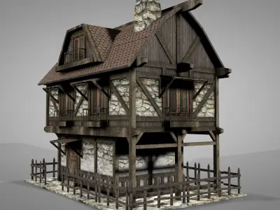 Medieval House v1 Low-poly 3D model