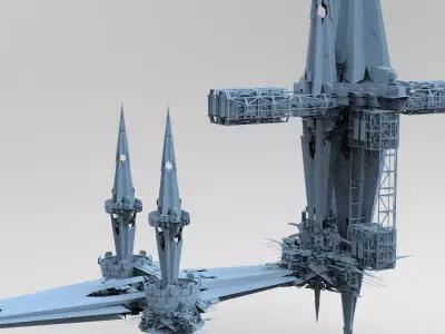 Sci fi Core crystal Shard Bridge Building Shards 4  3D model