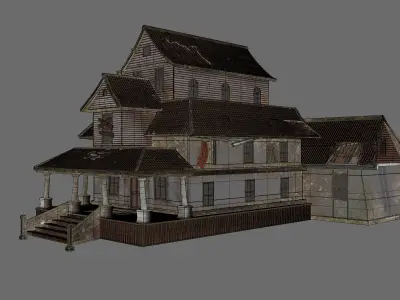 Halloween House Realistic Low-poly 3D model