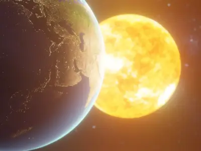 Solar eclipse 3D model